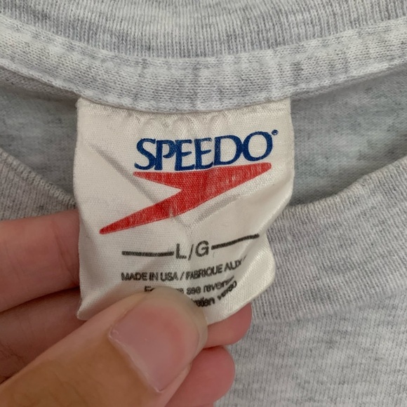 Vintage 1994 Speedo Fish Gray T-Shirt - Picture 5 of 8